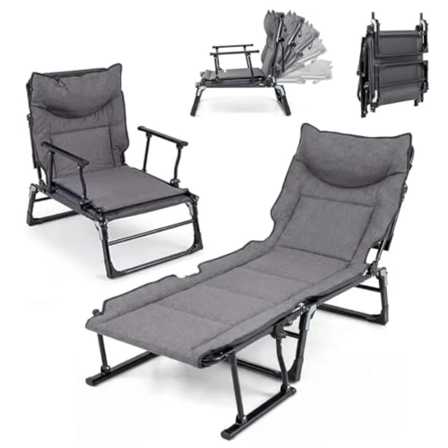 2 in 1 Convertible Lounge Chair Outdoor with Pad Pillow 6 Level Adjustable Heavy Duty 440 LBS Portable Camping Cot Patio Foldin
2 in 1 Convertible Lounge Chair Outdoor with Pad Pillow 6 Level Adjustable Heavy Duty 440 LBS Portable Camping Cot Patio Foldin