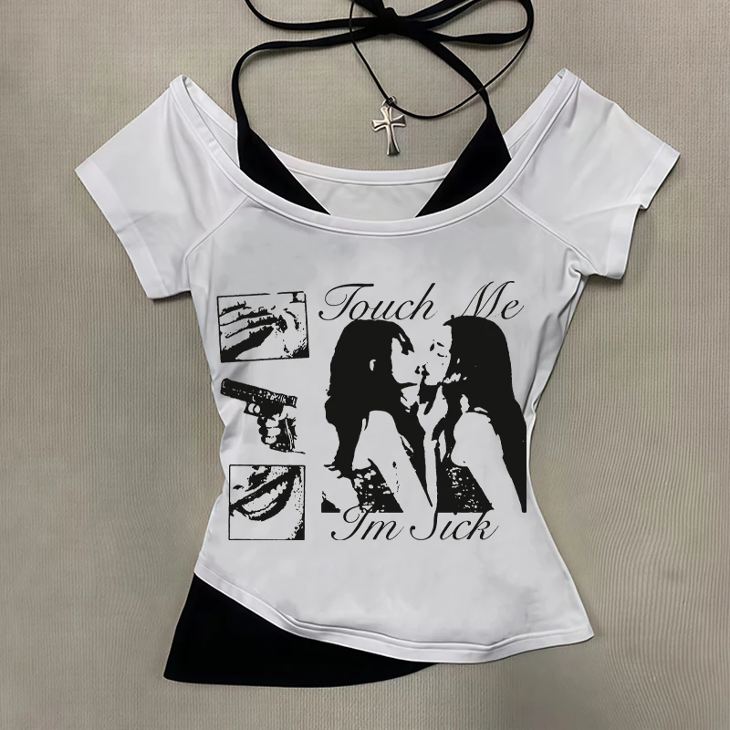 2025 New Gothic Style Summer Y2K Fake Two Dark American Hot Short sleeved T-shirt Women's Top
2025 New Gothic Style Summer Y2K Fake Two Dark American Hot Short sleeved T-shirt Women's Top
