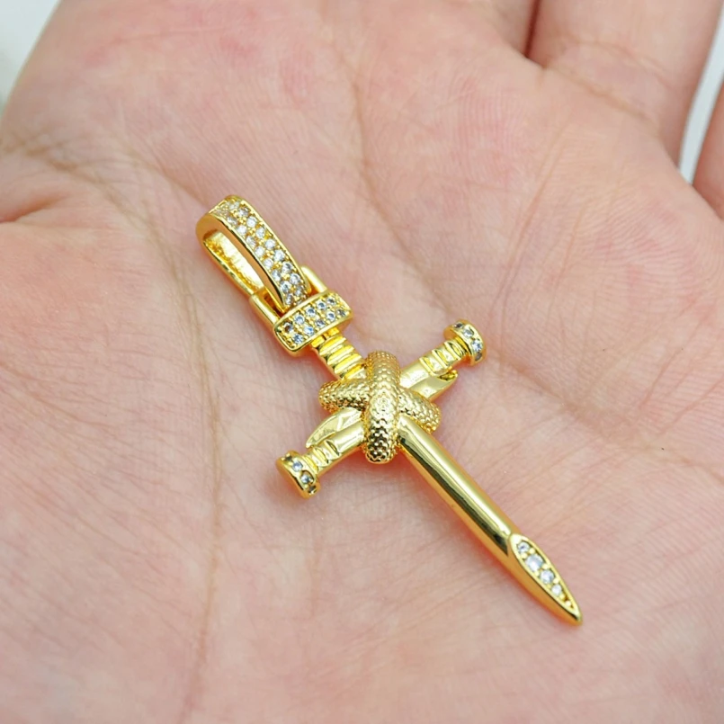 2Pcs Cubic Zirconia Jesus Pendant Christian Invisible Setting Copper Cross Crisscross Gold Color Jewelry Special Gift
2Pcs Cubic Zirconia Jesus Pendant Christian Invisible Setting Copper Cross Crisscross Gold Color Jewelry Special Gift