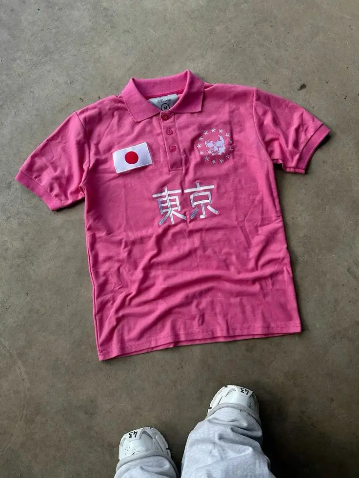 Vintage tokyo print short sleeved polo shirt women summer new harajuku y2k pure cotton pink shirts slim fit ladies tops
Vintage tokyo print short sleeved polo shirt women summer new harajuku y2k pure cotton pink shirts slim fit ladies tops