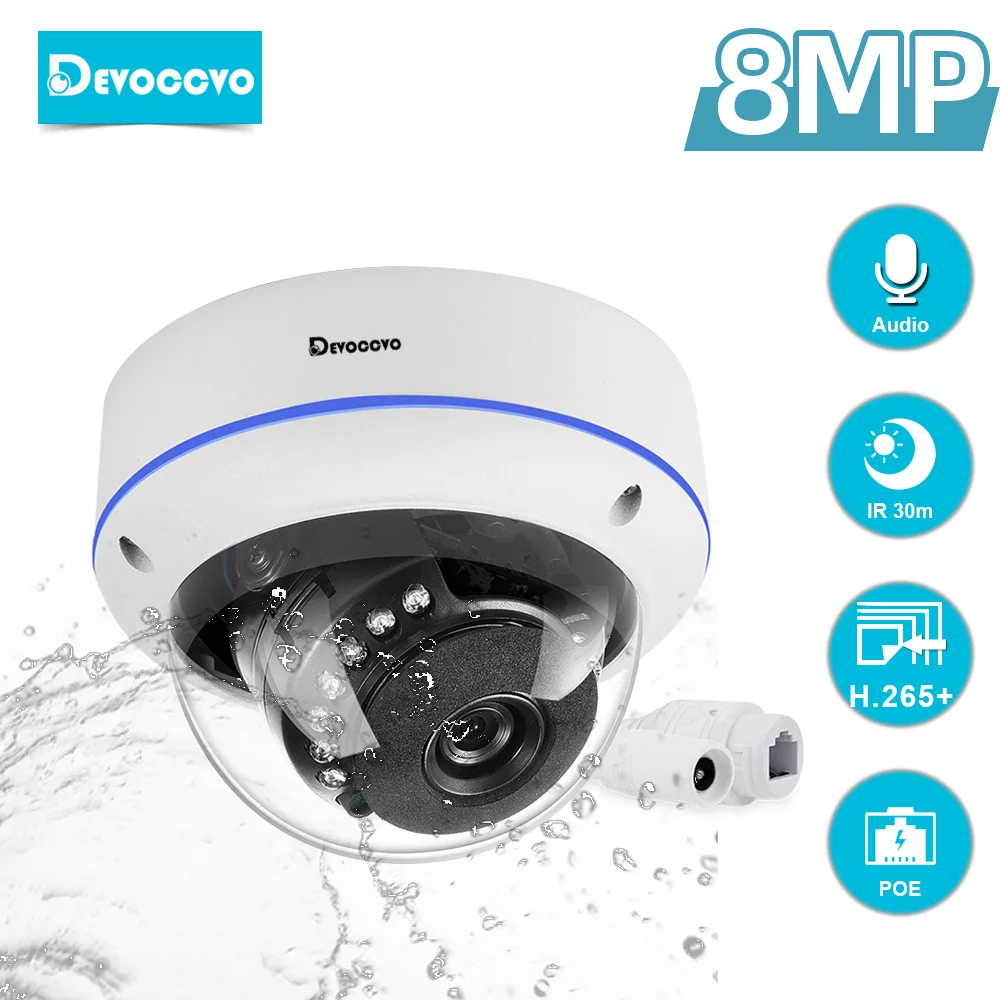 H.265 4K 8MP POE IP Dome Security Camera Metal Outdoor waterproof Home Ceiling Camera Video Surveillance Audio Record CCTV Cam
H.265 4K 8MP POE IP Dome Security Camera Metal Outdoor waterproof Home Ceiling Camera Video Surveillance Audio Record CCTV Cam