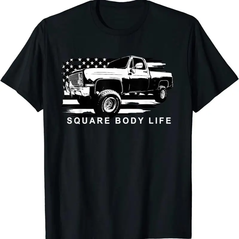 Новая ограниченная футболка Squarebody Truck с квадратным корпусом и американским флагом
Новая ограниченная футболка Squarebody Truck с квадратным корпусом и американским флагом