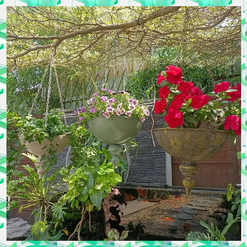 FIZP Hanging Basket Flower Pots, Outdoor Courtyard Corridor Garden Plant Decoration, Hanging Flower Pots
FIZP Hanging Basket Flower Pots, Outdoor Courtyard Corridor Garden Plant Decoration, Hanging Flower Pots