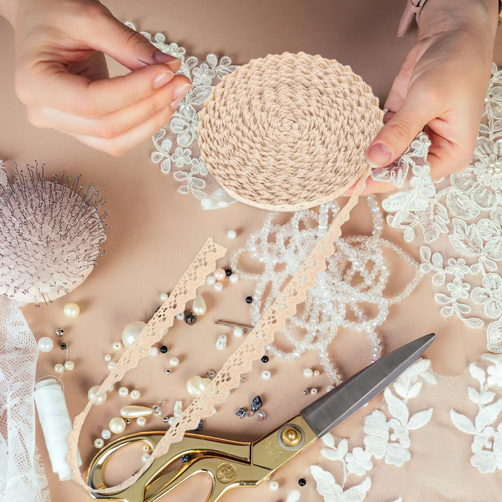 2Pcs Cotton Lace Trim Vintage Crochet Ribbon Floral Embroidered Bridal Wedding Decoration DIY Craft Sewing Cotton Lace Trim
2Pcs Cotton Lace Trim Vintage Crochet Ribbon Floral Embroidered Bridal Wedding Decoration DIY Craft Sewing Cotton Lace Trim