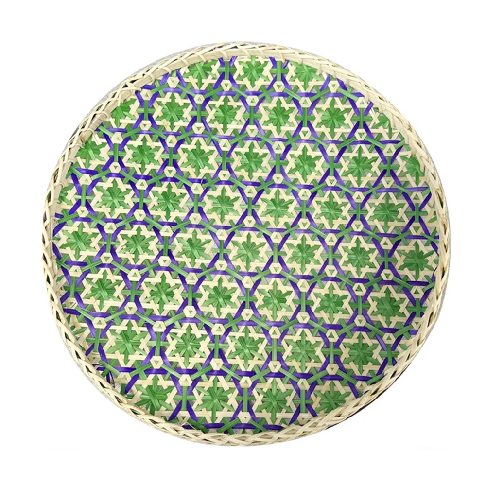 Colorful Handmade Bamboo Round Tray Household Woven Weaving Fruit Basket Bohemian Style Portable Bread Baskets Bathroom
Colorful Handmade Bamboo Round Tray Household Woven Weaving Fruit Basket Bohemian Style Portable Bread Baskets Bathroom