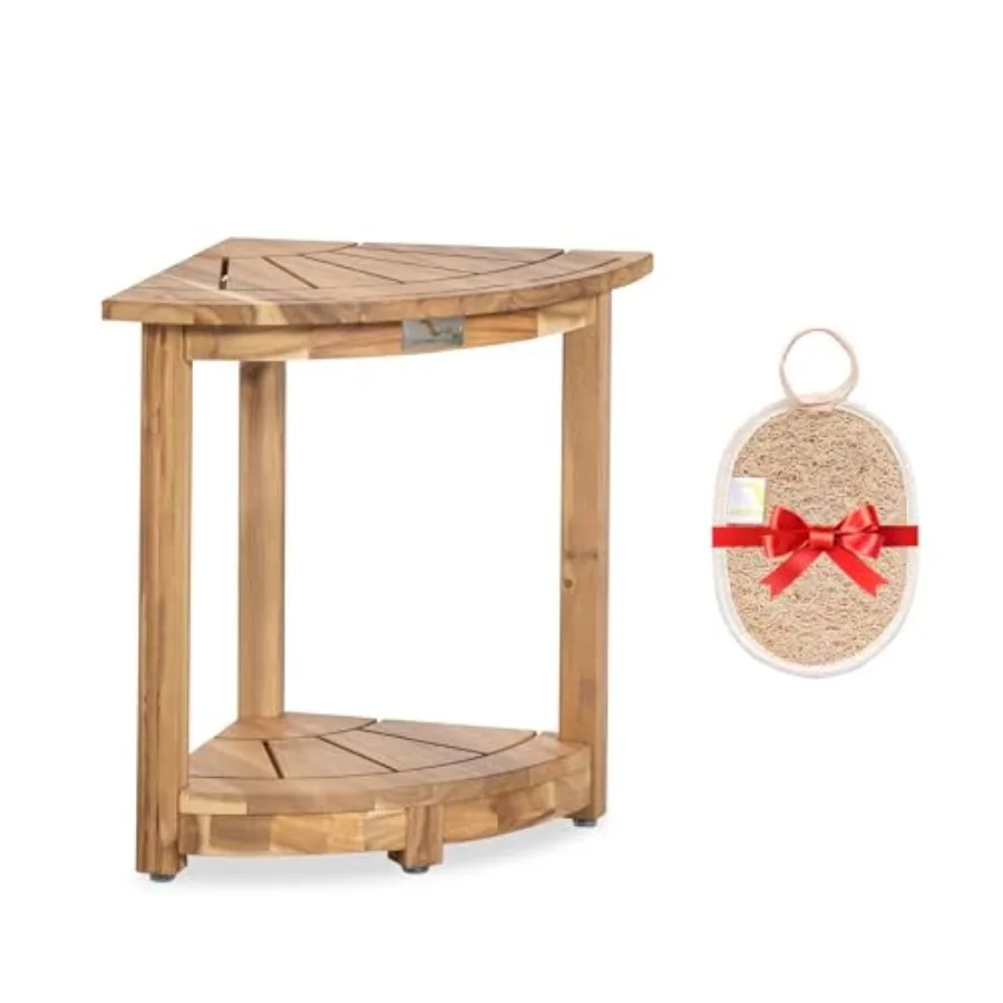 Acacia Wood Corner Shower Stool - Waterproof Triangular Bathroom Bench with Storage Shelf and Soap Dish for Shaving Wood 17.9x1
Acacia Wood Corner Shower Stool - Waterproof Triangular Bathroom Bench with Storage Shelf and Soap Dish for Shaving Wood 17.9x1
