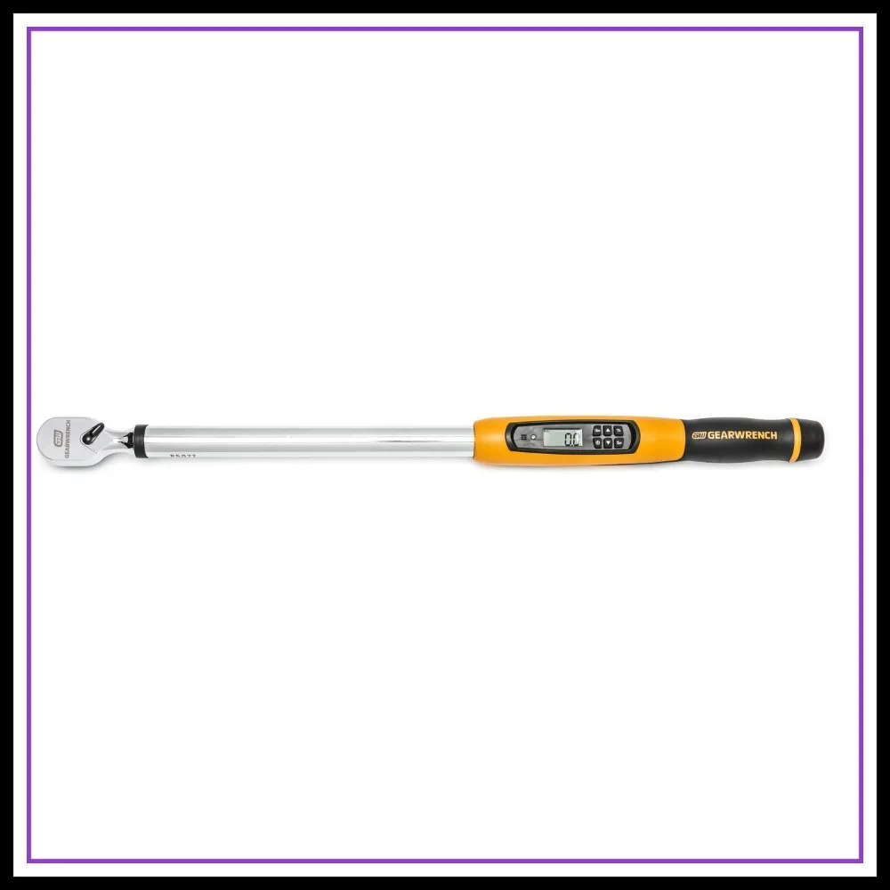 1/2-Inch Drive Digital Torque Wrench, 72-Tooth, 5° Swing, ±2% Accuracy, Nm/ft-lb/in-lb/kgf-m/kgf-cm
1/2-Inch Drive Digital Torque Wrench, 72-Tooth, 5° Swing, ±2% Accuracy, Nm/ft-lb/in-lb/kgf-m/kgf-cm