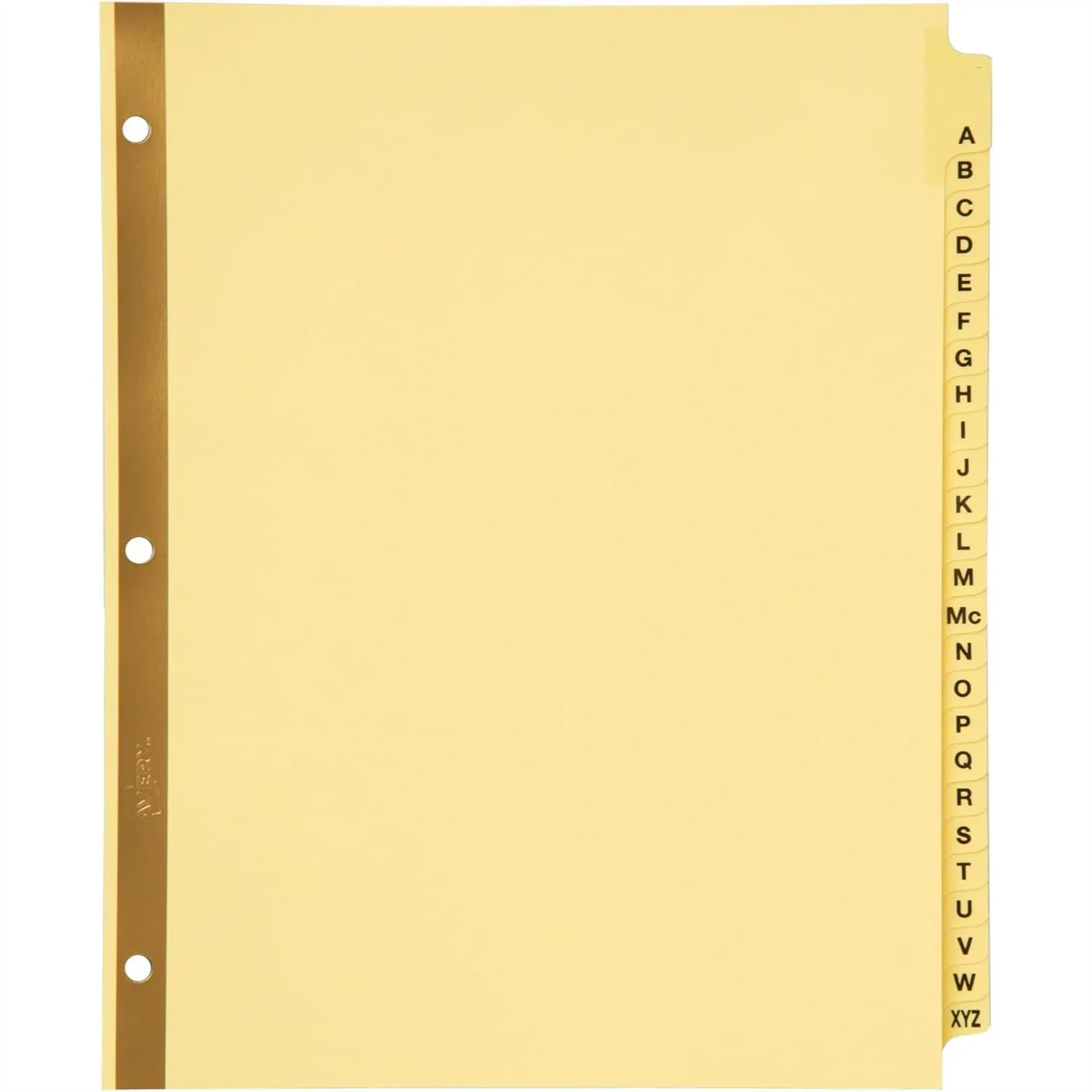 Preprinted Laminated Tab Dividers with Gold Reinforced Binding Edge, 25-Tab Letter Size for Binders
Preprinted Laminated Tab Dividers with Gold Reinforced Binding Edge, 25-Tab Letter Size for Binders