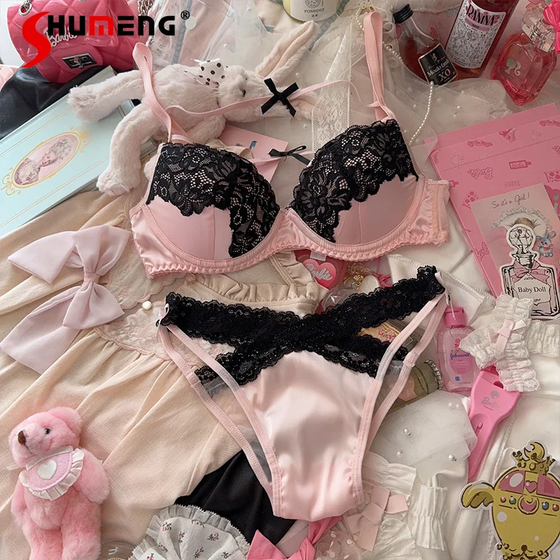 Sexy Pure Desire Outer Wear Intimates Women Bowknot Strap Lace Pink Underwear Brief Sets Ladies Underwire Push Up Bra Suit
Sexy Pure Desire Outer Wear Intimates Women Bowknot Strap Lace Pink Underwear Brief Sets Ladies Underwire Push Up Bra Suit