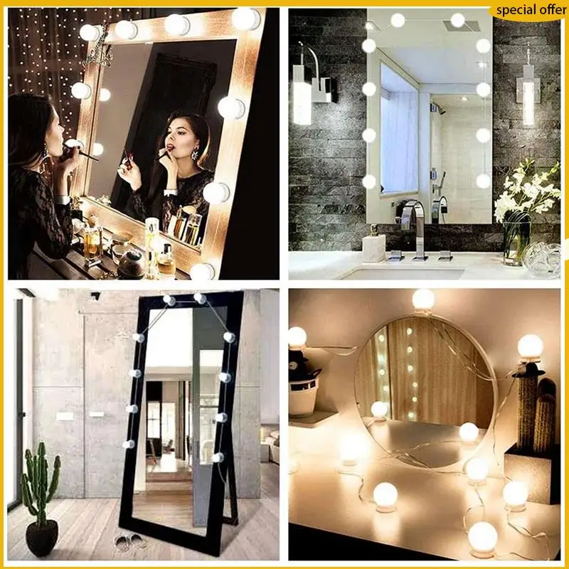 A50I 3 Modes Colors Makeup Mirror Light LED Touch-Dimming Vanity Dressing Lamp Bulb USB 12V Make Up Mirror Wall Lamp
A50I 3 Modes Colors Makeup Mirror Light LED Touch-Dimming Vanity Dressing Lamp Bulb USB 12V Make Up Mirror Wall Lamp