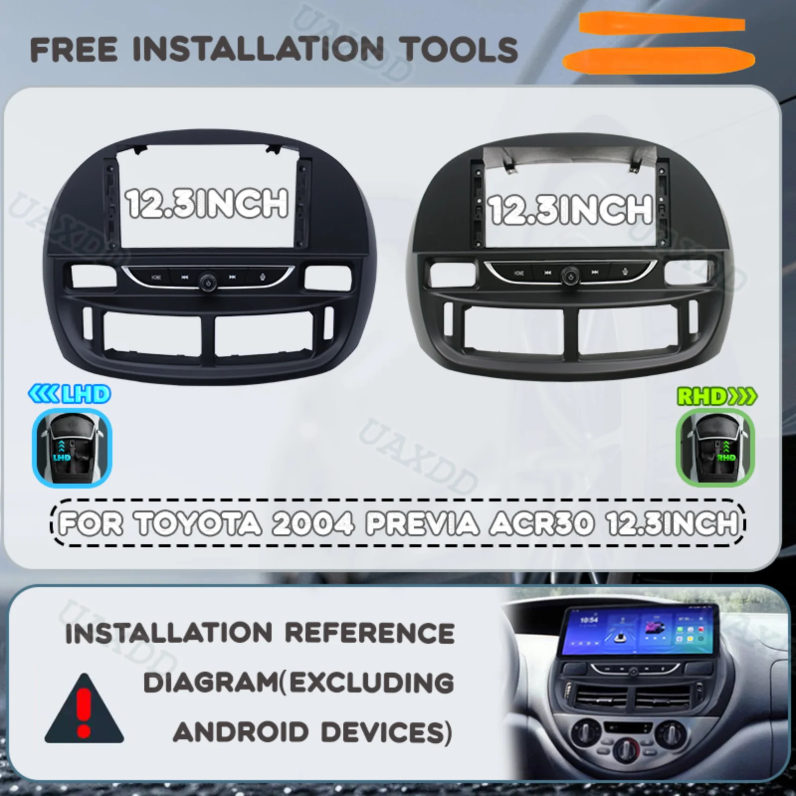 Automotive center console For 2004 TOYOTA PREVIA ACR30 12.3 Inch Car Frame Fascia Panel Dashboard plastic accessories Kit 2 Din
Automotive center console For 2004 TOYOTA PREVIA ACR30 12.3 Inch Car Frame Fascia Panel Dashboard plastic accessories Kit 2 Din