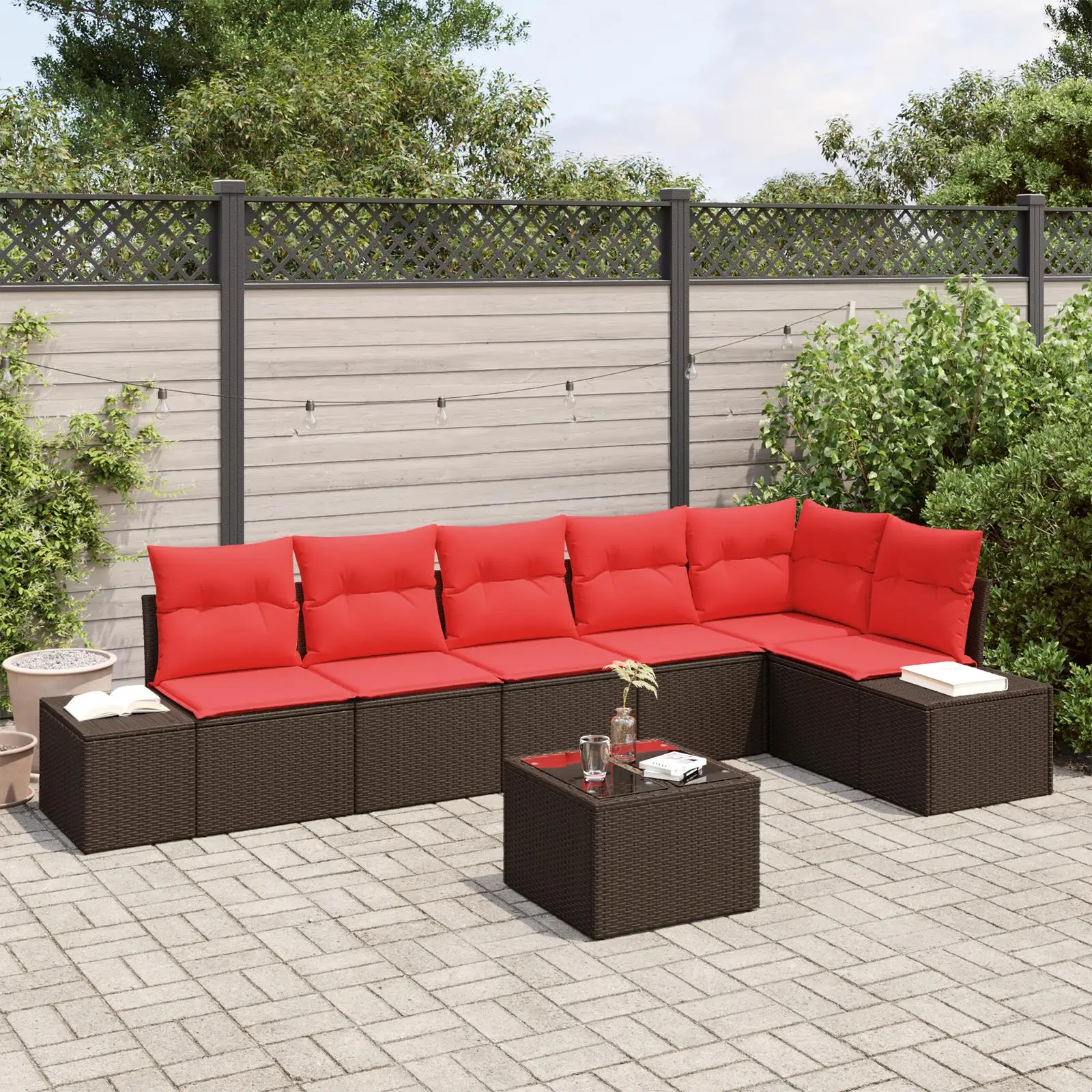 7 Piece Outdoor Patio Sofa Set with Cushions Brown Wicker Furniture Garden Seating
7 Piece Outdoor Patio Sofa Set with Cushions Brown Wicker Furniture Garden Seating