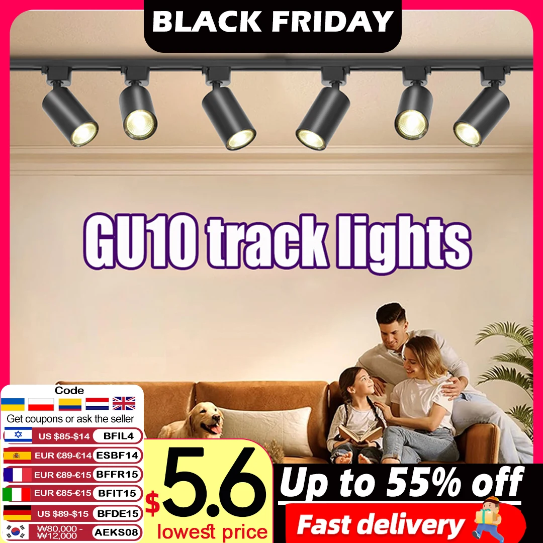 GU10 Набор трековых светильников с регулируемой яркостью, прожекторы для умного дома, gu10, лампа, рельсовое освещение, кухонный точечный светильник, потолочный светильник 110 В, декоративный светильник
GU10 Набор трековых светильников с регулируемой яркостью, прожекторы для умного дома, gu10, лампа, рельсовое освещение, кухонный точечный светильник, потолочный светильник 110 В, декоративный светильник