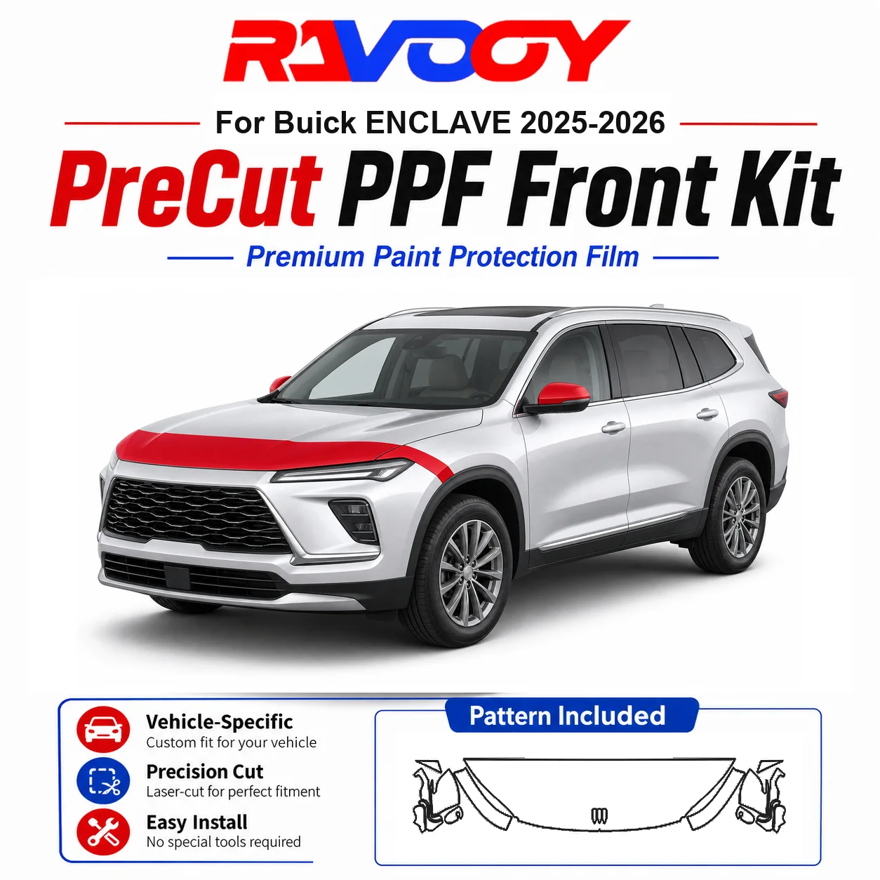 8.5mil TPU Precut PPF Kit For 2025-2026 Acura ADX - Hood, Partial Fenders & Full Mirror Set - Self-Healing Gloss Clear Bra Film
8.5mil TPU Precut PPF Kit For 2025-2026 Acura ADX - Hood, Partial Fenders & Full Mirror Set - Self-Healing Gloss Clear Bra Film