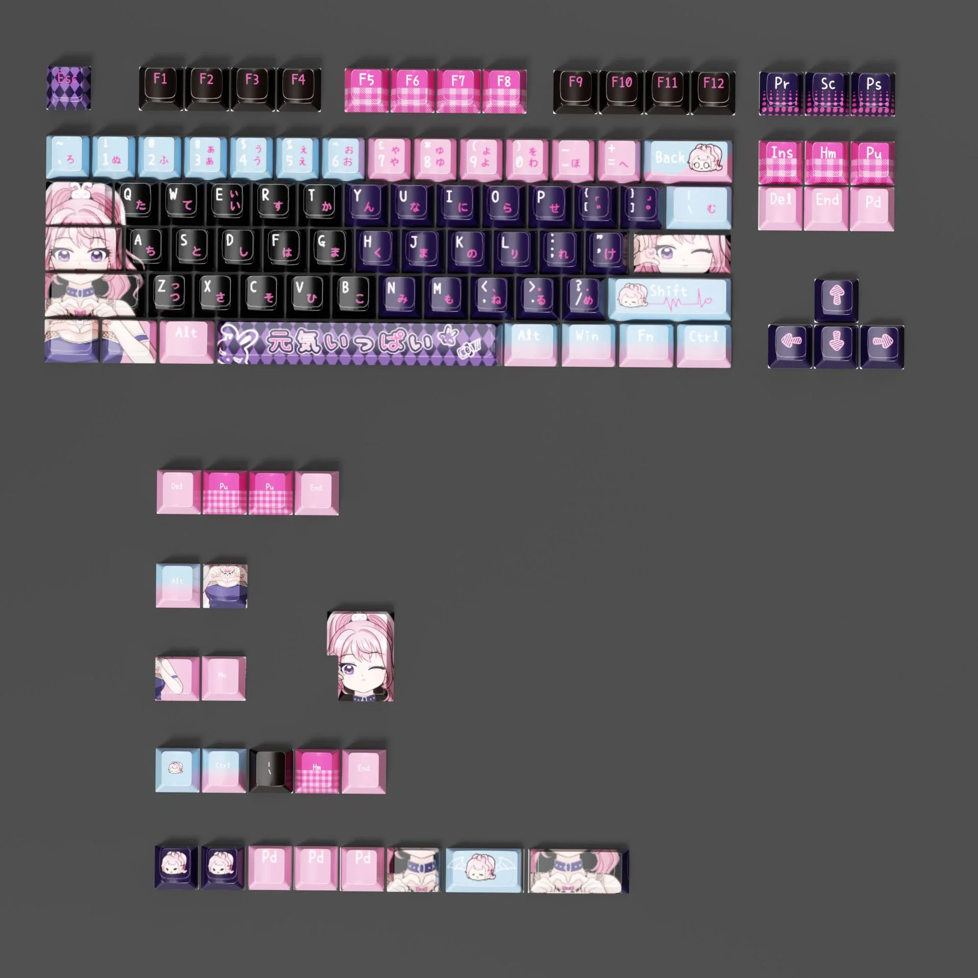 Sublimation 109 key sweet cool plan pink custom mechanical keyboard personalized keycap combination keycap
Sublimation 109 key sweet cool plan pink custom mechanical keyboard personalized keycap combination keycap