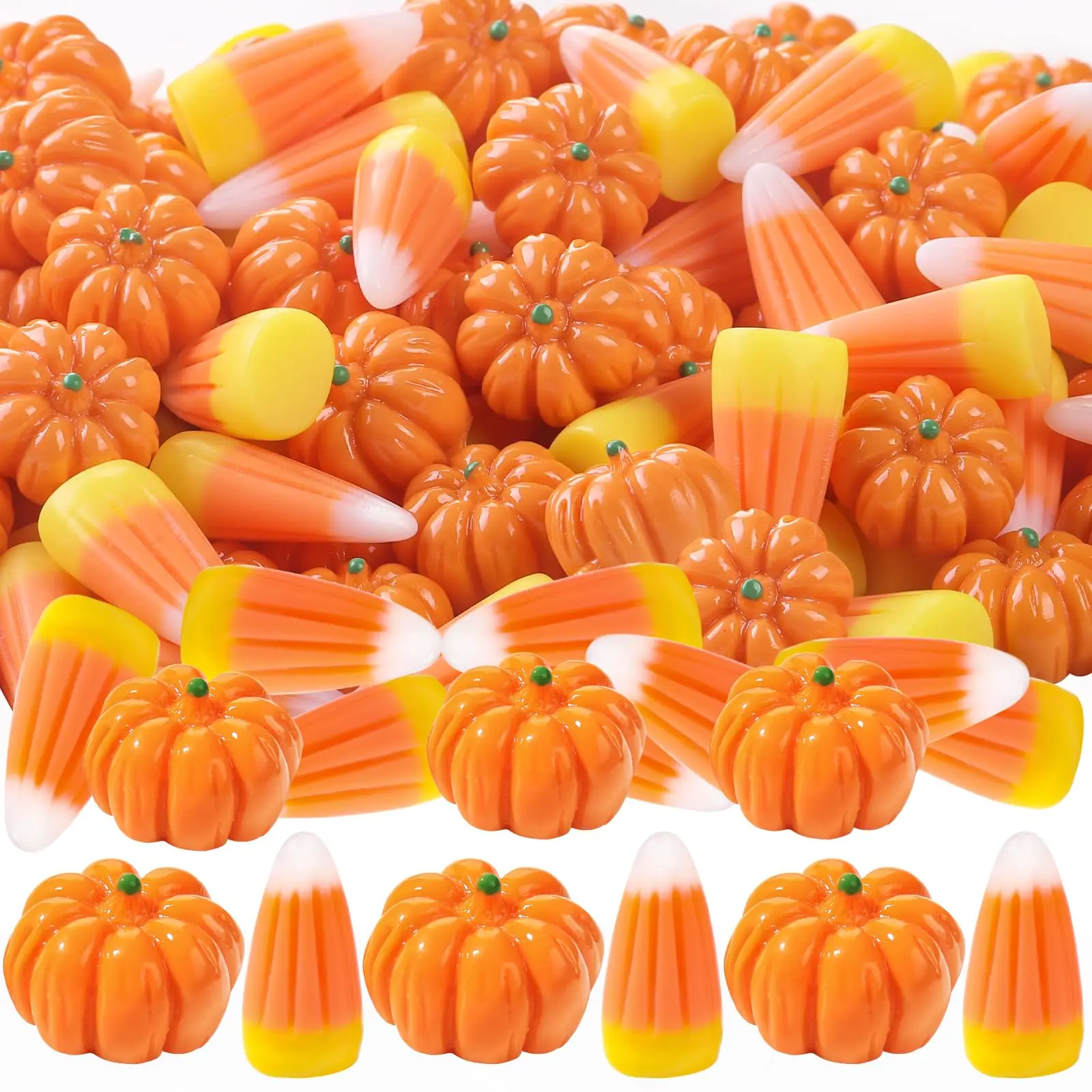 Halloween Mini Pumpkins Candy Corns Decorations Thanksgiving Fake Resin Pumpkins Charms Artificial Candy Corn for Halloween Fall
Halloween Mini Pumpkins Candy Corns Decorations Thanksgiving Fake Resin Pumpkins Charms Artificial Candy Corn for Halloween Fall