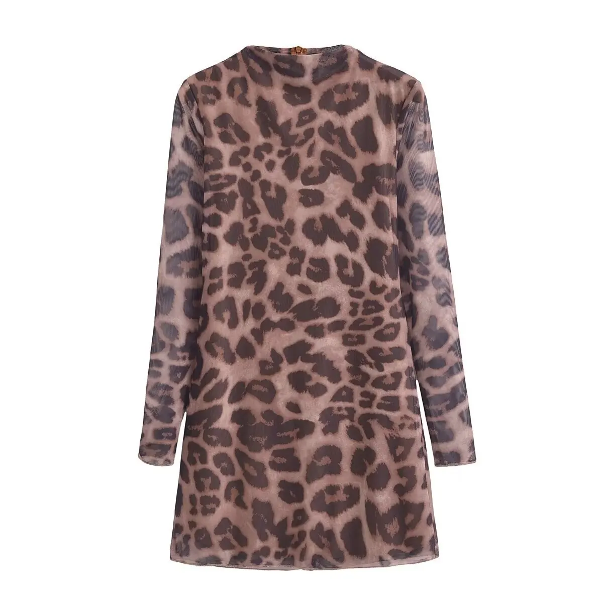 ZBZA Women's Mesh Leopard Print Dress Half Turtleneck Loose Long Sleeve Mid Waist Casual Midi Dress Spring Summer New Female Top
ZBZA Women's Mesh Leopard Print Dress Half Turtleneck Loose Long Sleeve Mid Waist Casual Midi Dress Spring Summer New Female Top