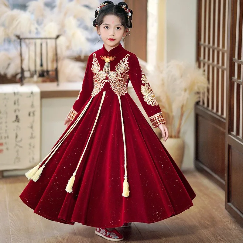 Vintage Chinese Cheongsam Flower Girl Dress Festive Princess Wedding Party Girl Birthday Holiday Dresses New Year Clothes
Vintage Chinese Cheongsam Flower Girl Dress Festive Princess Wedding Party Girl Birthday Holiday Dresses New Year Clothes