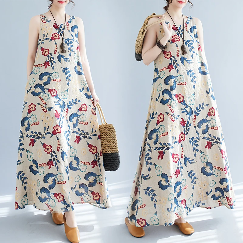 plus Size Women's Summer Retro Artistic Cotton Linen Vest Inner Wear Fashionable Trendy Strap Dress Long Dress
plus Size Women's Summer Retro Artistic Cotton Linen Vest Inner Wear Fashionable Trendy Strap Dress Long Dress