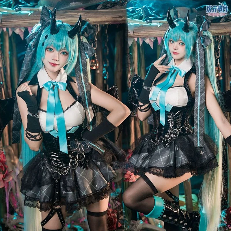 In Stock Anime Demon Miku Cosplay Costume Women Sexy Dress with Wings Tail Cute Devil Uniform Halloween Carnival Party Outfit
In Stock Anime Demon Miku Cosplay Costume Women Sexy Dress with Wings Tail Cute Devil Uniform Halloween Carnival Party Outfit