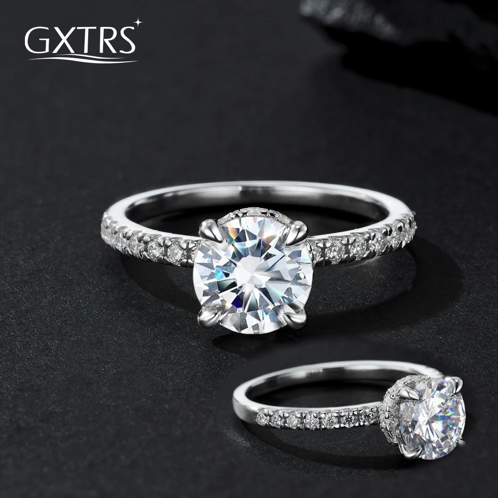 GXTRS 2CT Real Moissanite Rings For Women 925 Sterling Silver Sparkling Lab Diamond Wedding Engagement Band Fine Jewelry Gifts
GXTRS 2CT Real Moissanite Rings For Women 925 Sterling Silver Sparkling Lab Diamond Wedding Engagement Band Fine Jewelry Gifts