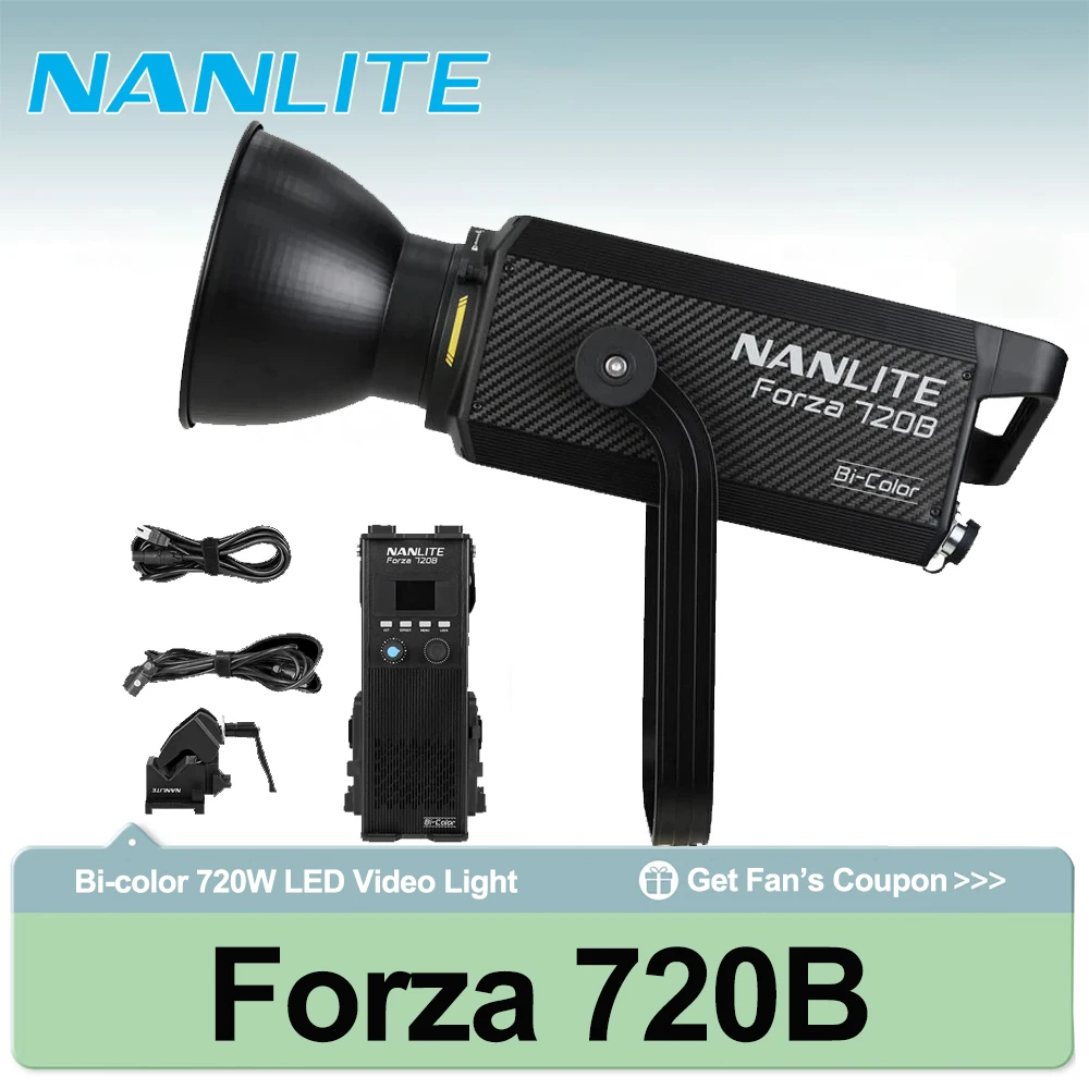 Nanlite Forza 720B 2700-6500k Bi-color LED Monolight CRI 96 TLCI 97 720W LED Video Light for Photography Studio
Nanlite Forza 720B 2700-6500k Bi-color LED Monolight CRI 96 TLCI 97 720W LED Video Light for Photography Studio