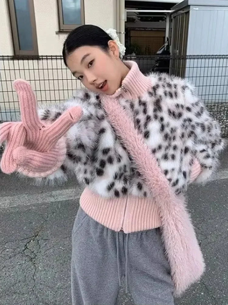 Винтажные лоскутные короткие куртки с леопардовым принтом, весенне-осенние утепленные теплые топы Mujer, новинка 2025, женское пальто на молнии с длинными рукавами 
Винтажные лоскутные короткие куртки с леопардовым принтом, весенне-осенние утепленные теплые топы Mujer, новинка 2025, женское пальто на молнии с длинными рукавами