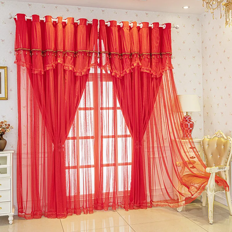 Luxury Red Floral Embroidered Sheer with Blackout Curtain Double Layer Drapes for Wedding Valentine’s Day Living Room or Bedroom
Luxury Red Floral Embroidered Sheer with Blackout Curtain Double Layer Drapes for Wedding Valentine’s Day Living Room or Bedroom