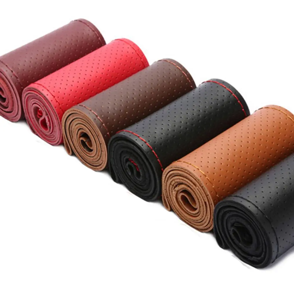 Универсальный автомобильный чехол на руль для 38 см, чехол на руль с игольной нитью, противоскользящие аксессуары для стайлинга автомобилей
Универсальный автомобильный чехол на руль для 38 см, чехол на руль с игольной нитью, противоскользящие аксессуары для стайлинга автомобилей