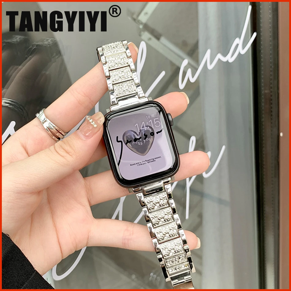 Fashion Bling Diamond Strap For Apple Watch Ultra 49mm iWatch Series 6 7 8 SE 5 38/40/41mm 42/44/45mm Metal Steel Band Bracelet
Fashion Bling Diamond Strap For Apple Watch Ultra 49mm iWatch Series 6 7 8 SE 5 38/40/41mm 42/44/45mm Metal Steel Band Bracelet