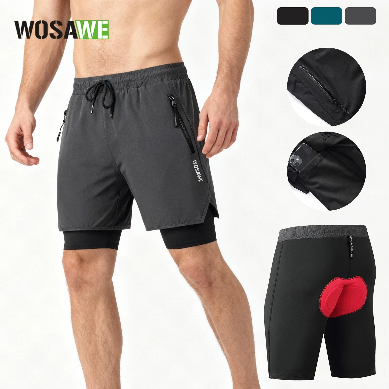 WOSAWE Road Cycling Shorts Outdoor Sports Running Fitness Speed Drying Sweat Absorbing Men's Women's Cycling Pants BE115
WOSAWE Road Cycling Shorts Outdoor Sports Running Fitness Speed Drying Sweat Absorbing Men's Women's Cycling Pants BE115