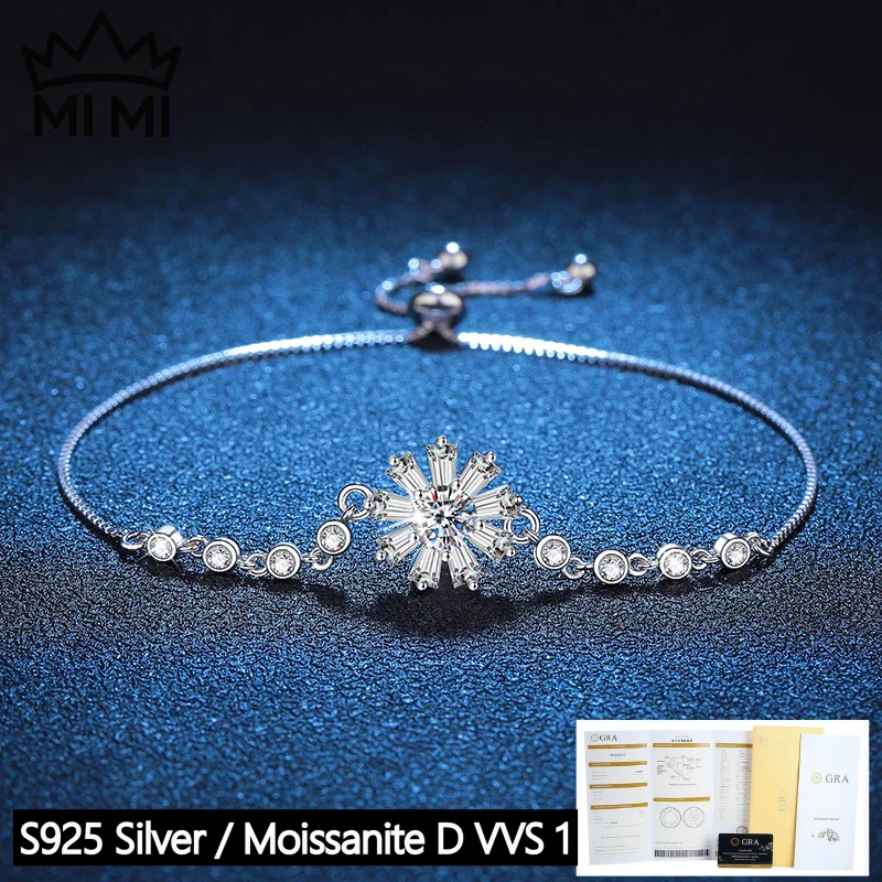 MY MI S925 Sterling Silver 0.5CT Sunflower Moissanite Light Luxury Adjustable Bracelet Women GRA Certified Gift Box
MY MI S925 Sterling Silver 0.5CT Sunflower Moissanite Light Luxury Adjustable Bracelet Women GRA Certified Gift Box