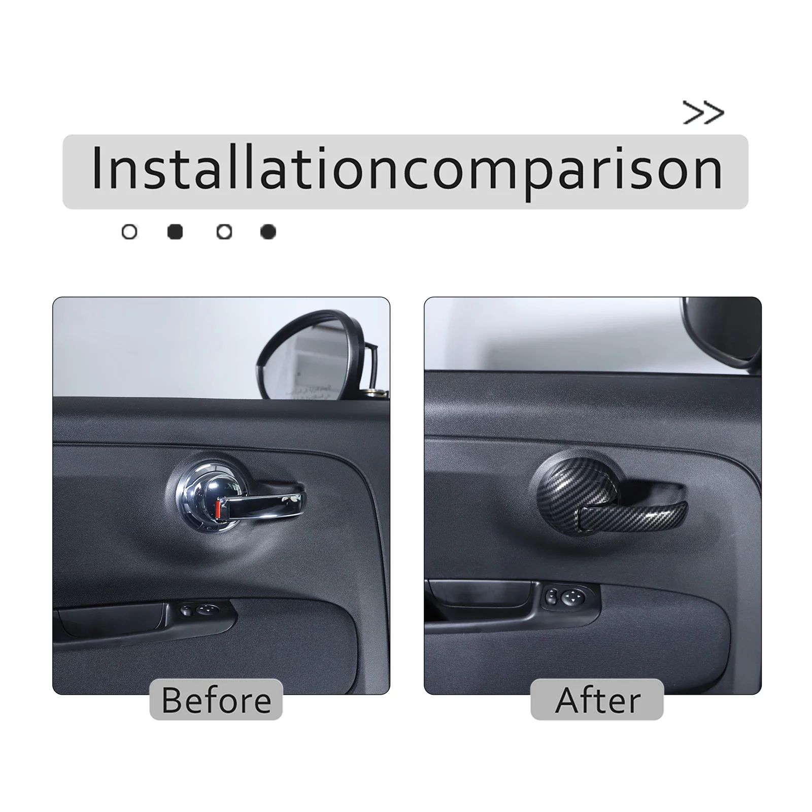 For Fiat 500 2010+ Automotive modification parts ABS carbon fiber Automotive interior door handle decorative cover
For Fiat 500 2010+ Automotive modification parts ABS carbon fiber Automotive interior door handle decorative cover