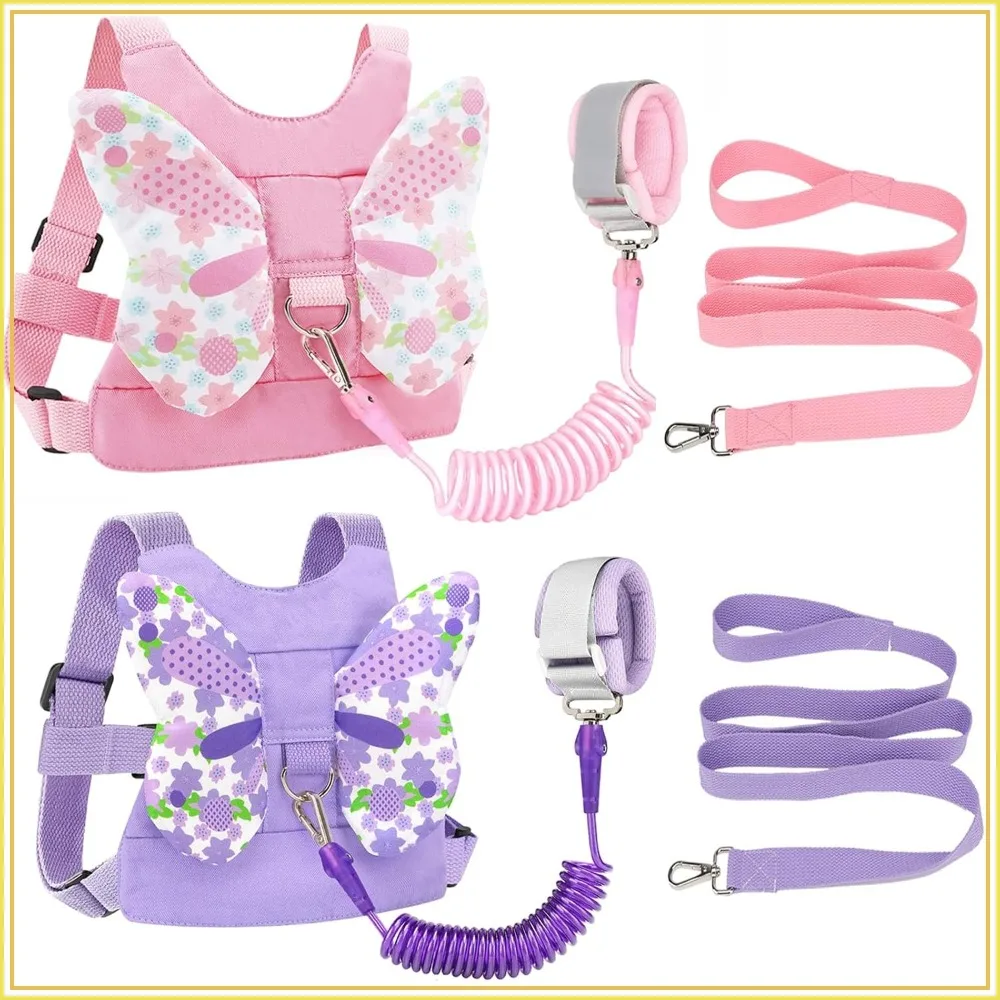 2 Pack Kids Butterfly Harness Leash with Anti Lost Wrist Link, Adjustable Baby Walking Assistant for Girls Outdoor (Pink + Purple)
2 Pack Kids Butterfly Harness Leash with Anti Lost Wrist Link, Adjustable Baby Walking Assistant for Girls Outdoor (Pink + Purple)