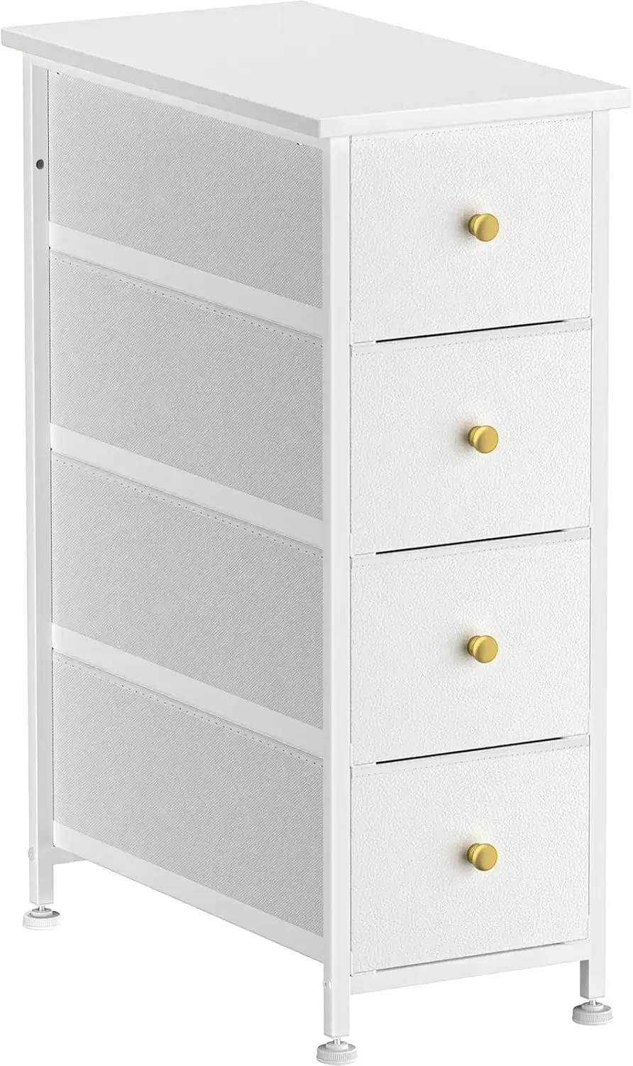Narrow Dresser Storage Tower with 4 Drawers, Slim Dresser Chest of Drawers with Steel Frame
Narrow Dresser Storage Tower with 4 Drawers, Slim Dresser Chest of Drawers with Steel Frame