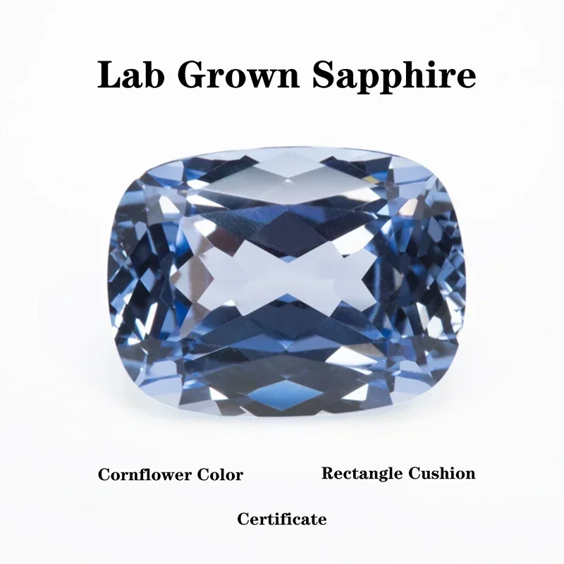 Lab Grown Sapphire Cornflower Colour Rectangular Cushion Shape VVS1 DIY Advanced Charms Jewelry Making Materials Certificate
Lab Grown Sapphire Cornflower Colour Rectangular Cushion Shape VVS1 DIY Advanced Charms Jewelry Making Materials Certificate