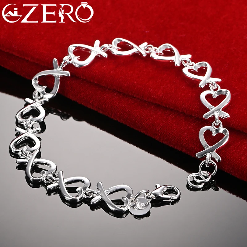 ALIZERO 925 Sterling Silver Full Heart Bracelet Chain For Woman Wedding Engagement Party Fashion Charms Jewelry Best Gifts
ALIZERO 925 Sterling Silver Full Heart Bracelet Chain For Woman Wedding Engagement Party Fashion Charms Jewelry Best Gifts