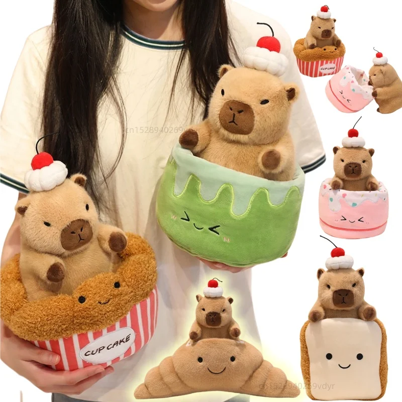 Cartoon Pineapple Bread Croissant Cake Dessert Capybara Into Cake Animals Dolls Soft Throw Pillow Plush Birthday Gifts for Girls
Cartoon Pineapple Bread Croissant Cake Dessert Capybara Into Cake Animals Dolls Soft Throw Pillow Plush Birthday Gifts for Girls