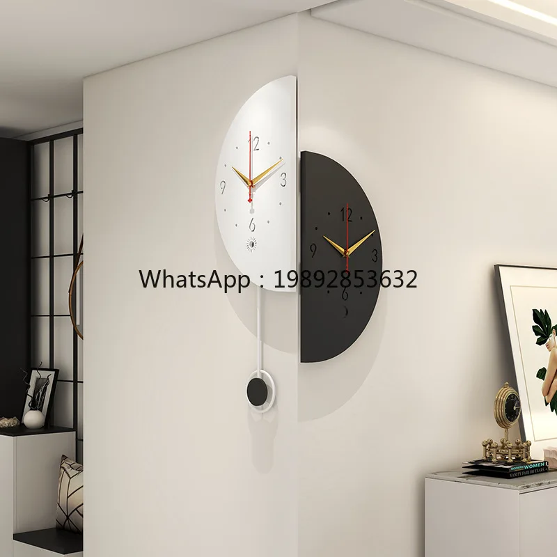 LYY Living Room Double-Sided Corner Wall Clock Home Corner Clock Creative Light Luxury Wall Lamp Clock
LYY Living Room Double-Sided Corner Wall Clock Home Corner Clock Creative Light Luxury Wall Lamp Clock