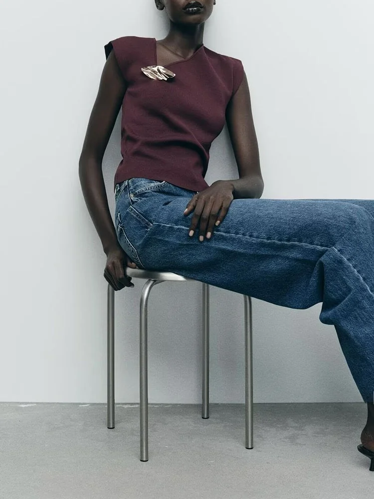 Новое весеннее поступление, женский вязаный топ в стиле панк с украшением золотого цвета Ne Svel, обычный цвет... 
Новое весеннее поступление, женский вязаный топ в стиле панк с украшением золотого цвета Ne Svel, обычный цвет...