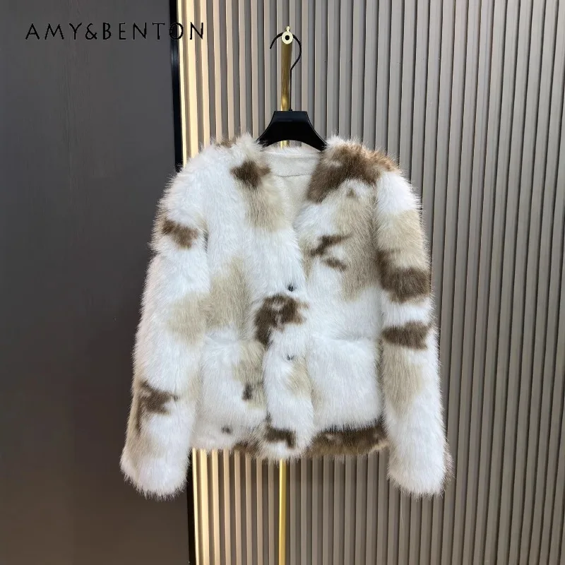Winter New Pattern Wool Sheepskin Toka Faux Fur Jacket Fashion Casual Elegant Age-Reducing Short Long-sleeves Furry Coat Women
Winter New Pattern Wool Sheepskin Toka Faux Fur Jacket Fashion Casual Elegant Age-Reducing Short Long-sleeves Furry Coat Women
