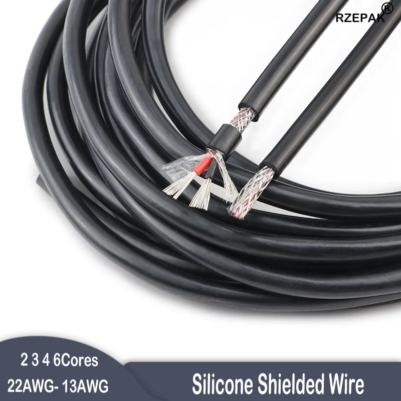 Silicone Rubber Shielded Multi Core Cable 2/3/4/6 Cores High Temp Flexible Insulated Copper Wire 13/15/17/18/20/22 AWG 1/3/5/10m
Silicone Rubber Shielded Multi Core Cable 2/3/4/6 Cores High Temp Flexible Insulated Copper Wire 13/15/17/18/20/22 AWG 1/3/5/10m