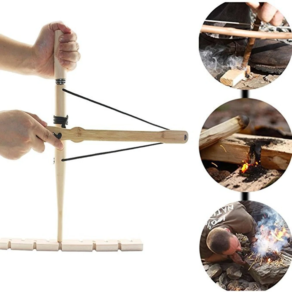 Bow Drill Fire Starter Kit Wood Drilling Fire Making Tool Outdoor Survival Practice Tool for Survival Training Teaching
Bow Drill Fire Starter Kit Wood Drilling Fire Making Tool Outdoor Survival Practice Tool for Survival Training Teaching