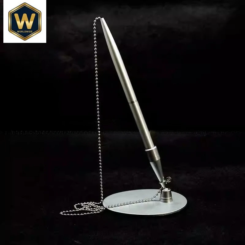 For Office/ Bank: Silver Metal Desk Pen with Chain, Anti-Theft Rollerball Pen for Counter Signing, Office Desktop Signature Pen
For Office/ Bank: Silver Metal Desk Pen with Chain, Anti-Theft Rollerball Pen for Counter Signing, Office Desktop Signature Pen