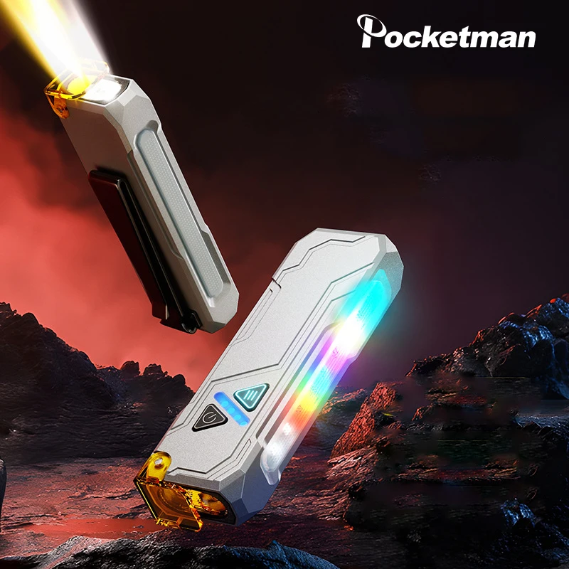 Mini Compact RGB Multifunctional Flashlight Pocket Work Light USB Rechargeable Torch with Magnet Clip Outdoor Portable Lantern
Mini Compact RGB Multifunctional Flashlight Pocket Work Light USB Rechargeable Torch with Magnet Clip Outdoor Portable Lantern