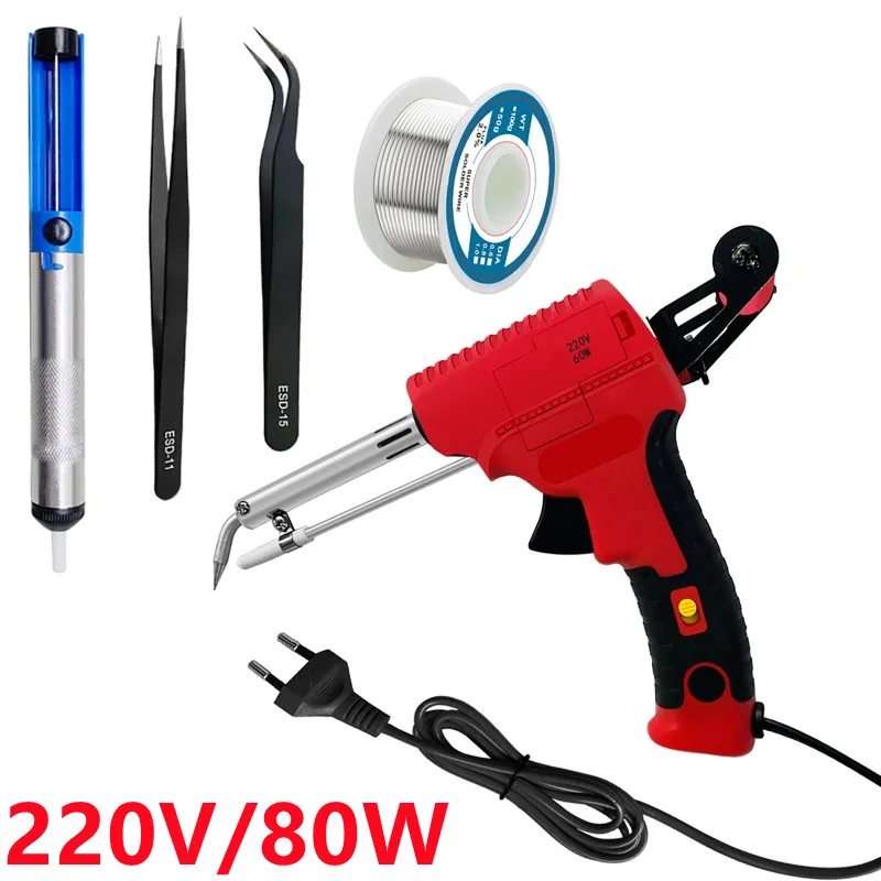 220V 80W Manual Soldering Gun Constant Temperature Electric Doldering Iron Automatic Household Electronic Repair Soldering tools
220V 80W Manual Soldering Gun Constant Temperature Electric Doldering Iron Automatic Household Electronic Repair Soldering tools