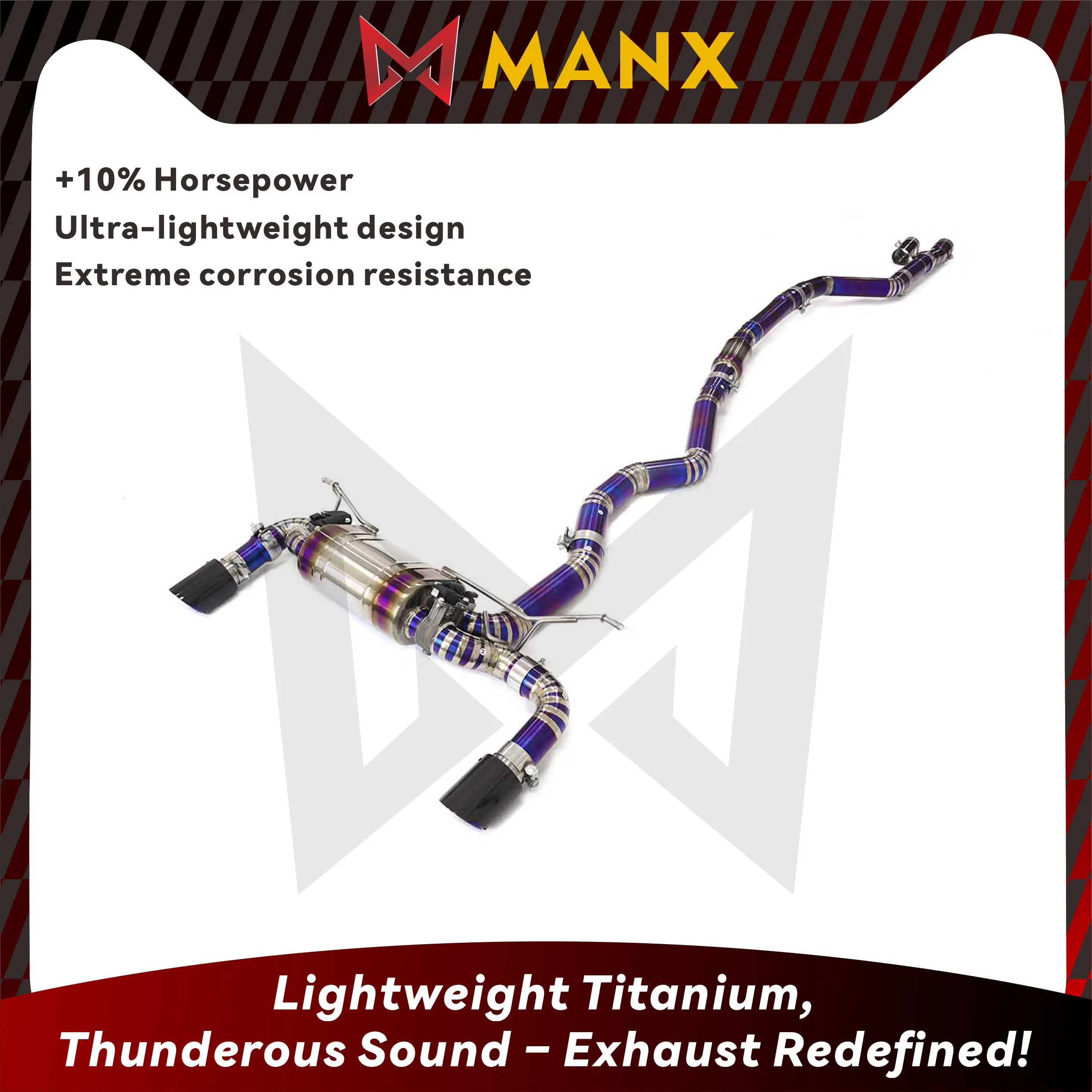 MANX Lightweight Titanium Exhaust Catback For BMW 340I F30 3.0T Deep Sport Sound Easy Install Vacuum Valve Muffler Tips
MANX Lightweight Titanium Exhaust Catback For BMW 340I F30 3.0T Deep Sport Sound Easy Install Vacuum Valve Muffler Tips