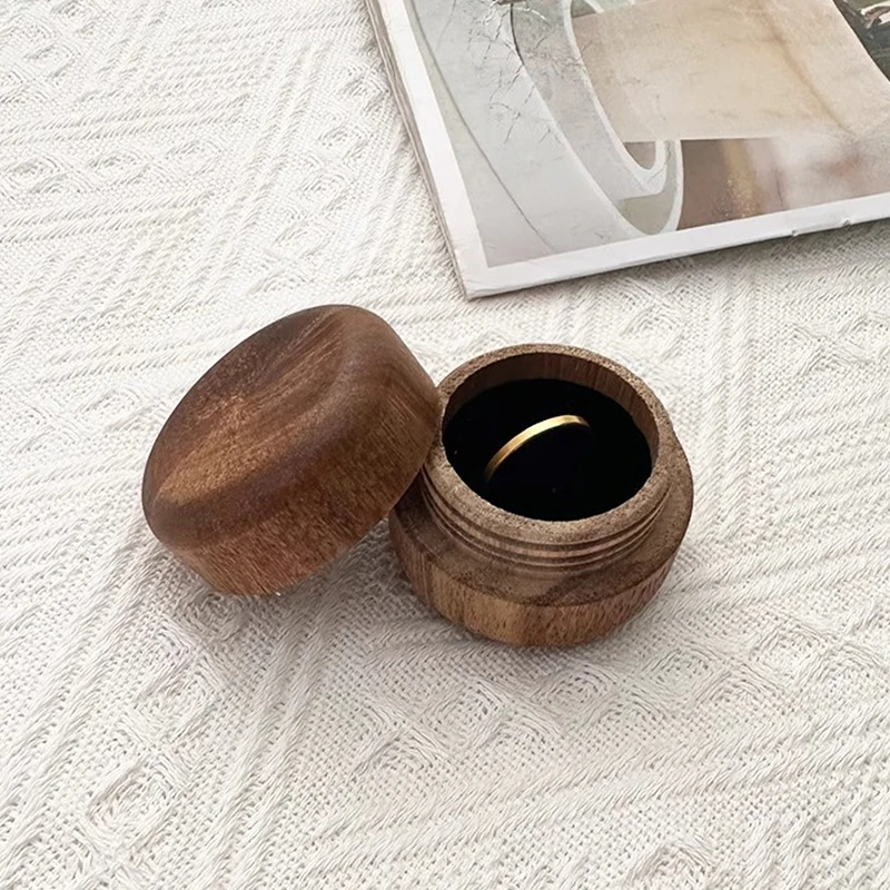 Portable Solid Wood Ring Box, Round Jewelry Storage Case for Wedding, Proposal and Engagement Use
Portable Solid Wood Ring Box, Round Jewelry Storage Case for Wedding, Proposal and Engagement Use