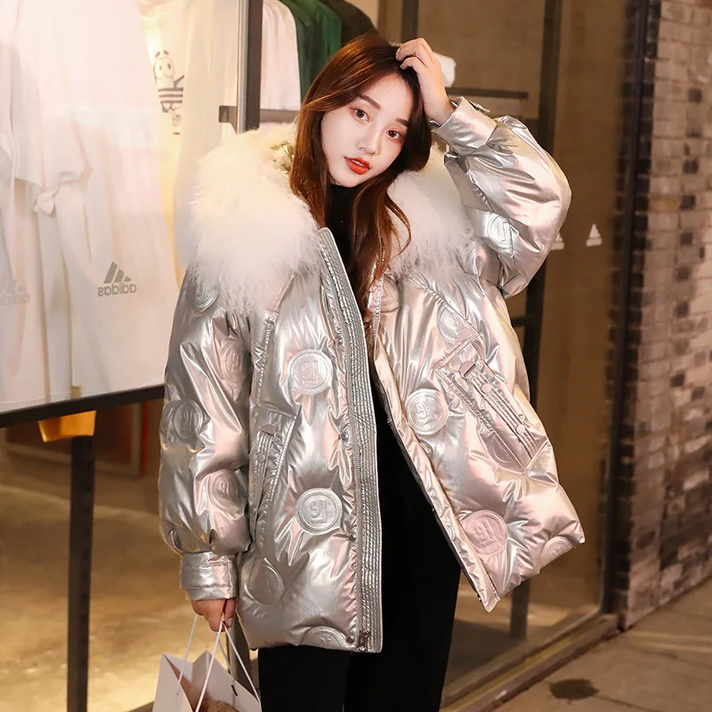 winter wear thickened bright surface waterproof large fur collar temperament commuter white duck down jacket women's
winter wear thickened bright surface waterproof large fur collar temperament commuter white duck down jacket women's