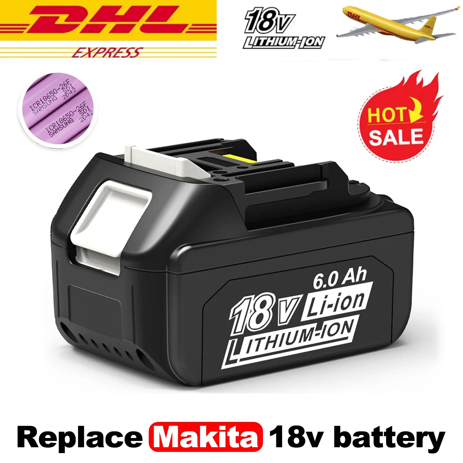 For Makita 18V Battery Rechargeable Battery 18650 Lithium-ion Cell Suitable For Makita Power Tool BL1860 BL1830 LXT400 BL1850
For Makita 18V Battery Rechargeable Battery 18650 Lithium-ion Cell Suitable For Makita Power Tool BL1860 BL1830 LXT400 BL1850